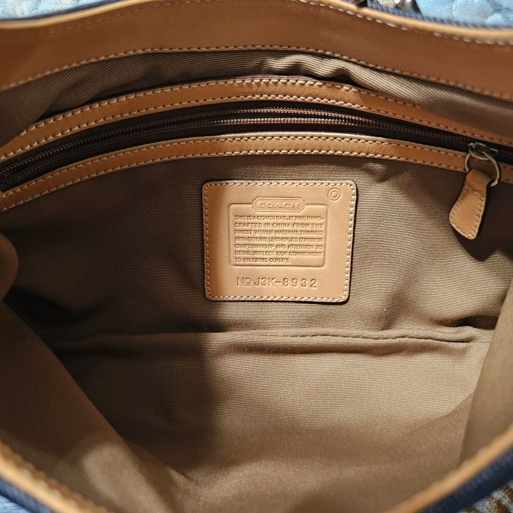 NWOT RARE 2003 Vintage Y2K Coach Clip Hamptons Hobo Shoulder Bag in Denim - Picture 7 of 8